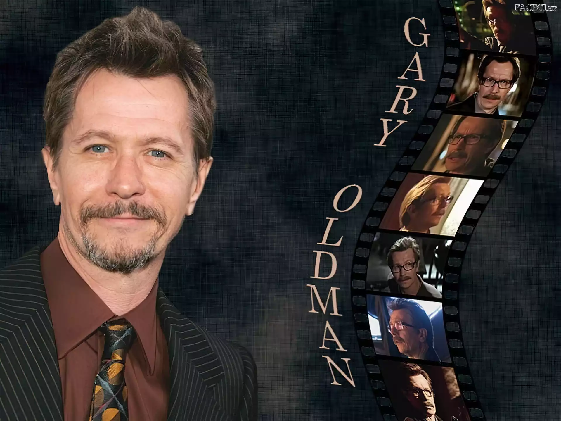 krawat, Gary Oldman, brązowa koszula